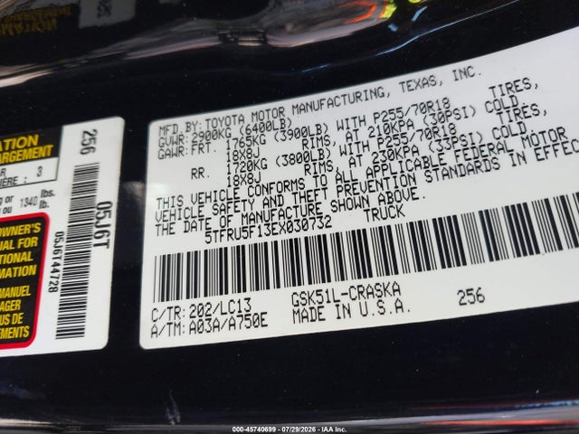 Toyota Tundra Sr V6 2014 5TFRU5F13EX030732 Image 9