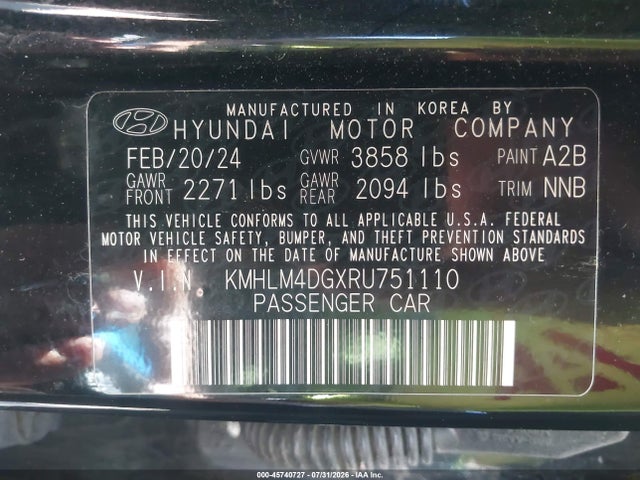 Продаж на аукціоні авто 2024 Hyundai Elantra Sel, vin: KMHLM4DGXRU751110, номер лоту: 45740727