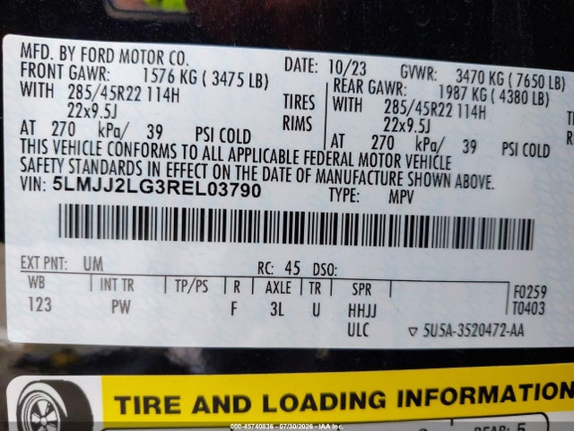 5LMJJ2LG3REL03790 Lincoln Navigator Reserve