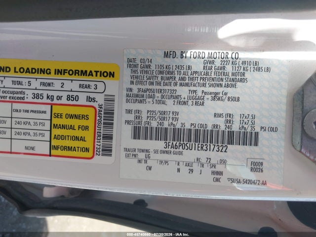 Ford Fusion Energi Titanium 2014 3FA6P0SU1ER317322 Image 9