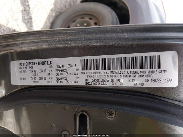 Aukcja sprzedaży 2011 Ram Ram 1500 Laramie, vin: 1D7RV1CT5BS557116, numer aukcji: 45740885