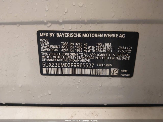 5UX23EM03P9R65527 BMW X7 Xdrive40i