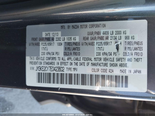 Mazda Cx-5 Touring 2014 JM3KE2CY7E0423602 Image 9