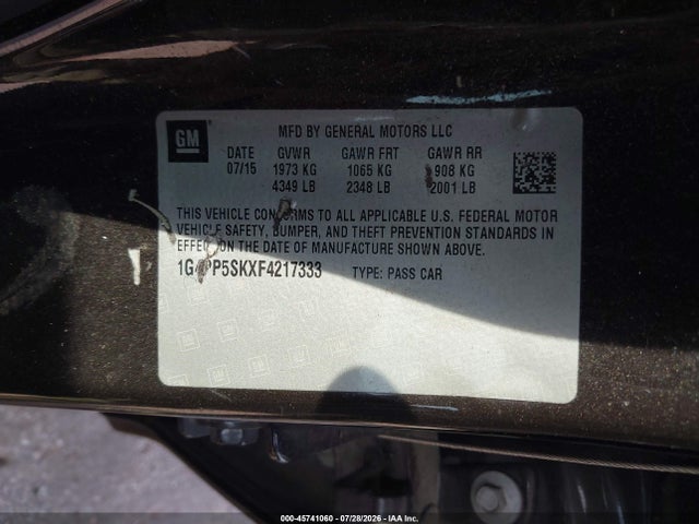 Aukcja sprzedaży 2015 Buick Verano, vin: 1G4PP5SKXF4217333, numer aukcji: 45741060
