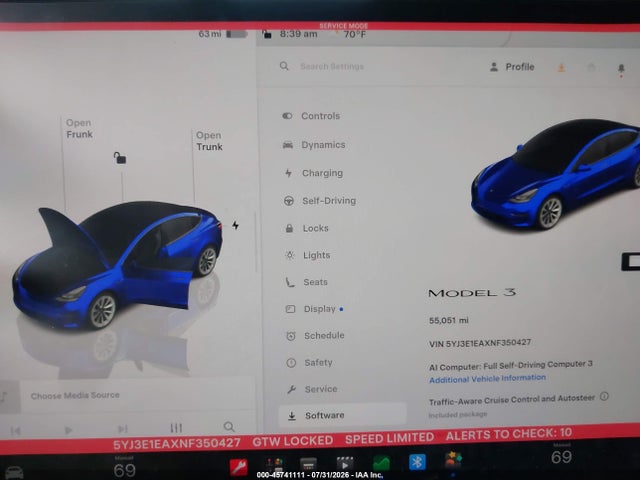 5YJ3E1EAXNF350427 Tesla Model 3 Rear-wheel Drive