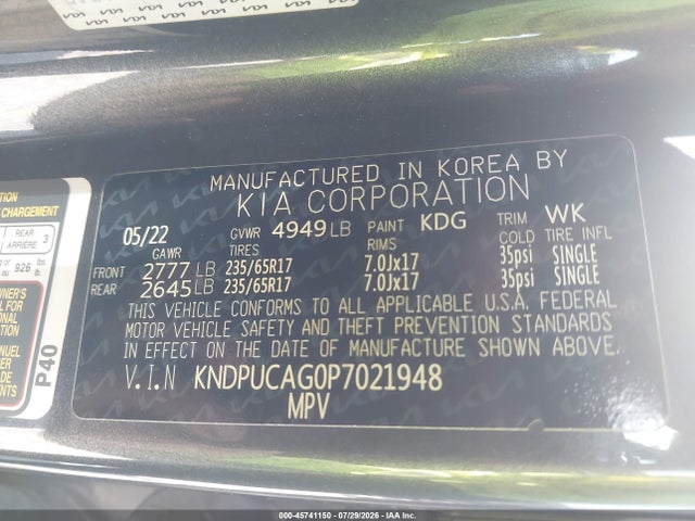 KNDPUCAG0P7021948 KIA Sportage Hybrid Lx