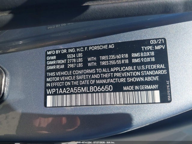 Porsche Macan 2021 WP1AA2A55MLB06650 Image 9