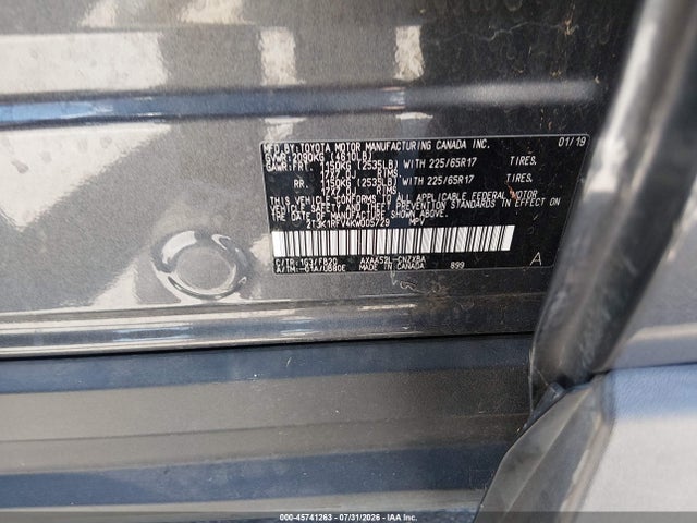 2T3K1RFV4KW005729 Toyota RAV4 LE