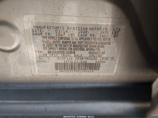 Nissan VERSA NOTE 2014 3N1CE2CP2EL424618 Image 9
