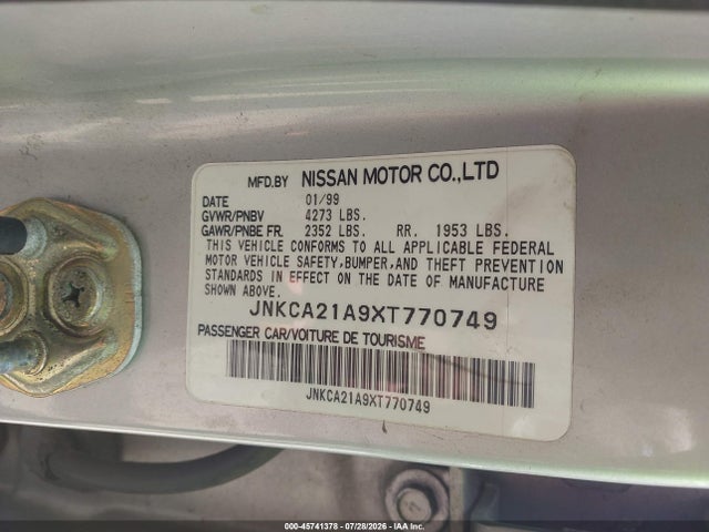 Продаж на аукціоні авто 1999 Infiniti I30 Limited/standard/touring, vin: JNKCA21A9XT770749, номер лоту: 45741378