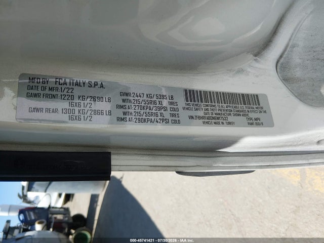 Продаж на аукціоні авто 2022 Ram Promaster City Cargo Van, vin: ZFBHRFAB0N6W17532, номер лоту: 45741421