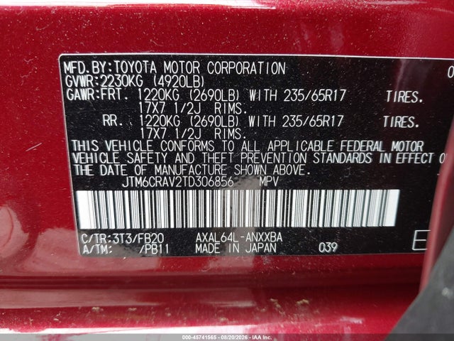 Продаж на аукціоні авто 2026 Toyota Rav4 Le, vin: JTM6CRAV2TD306856, номер лоту: 45741565