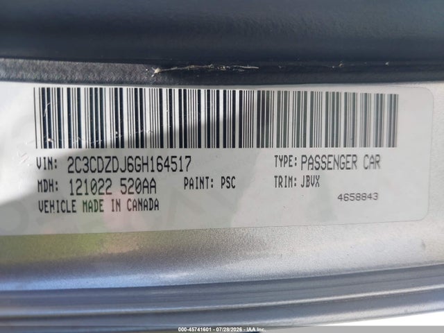 2C3CDZDJ6GH164517 Dodge Challenger Srt 392