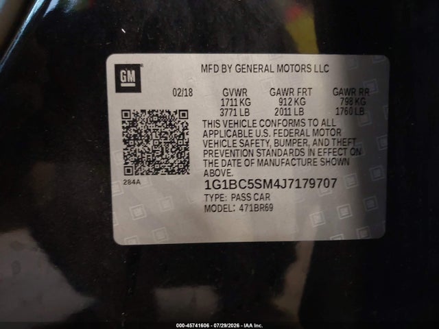 Chevrolet Cruze Ls Auto 2018 1G1BC5SM4J7179707 Image 9
