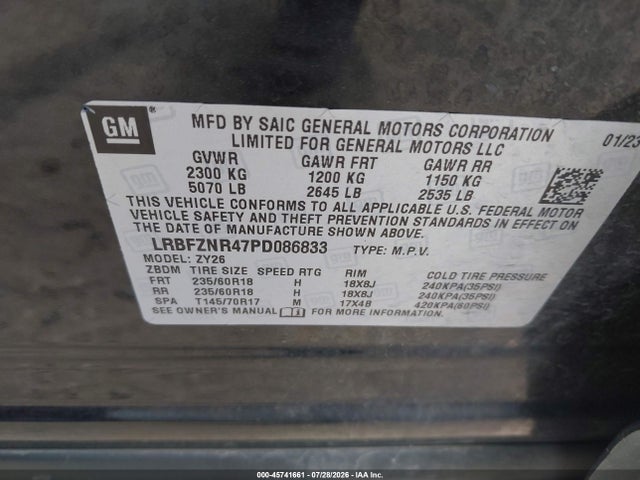 Продажа на аукционе авто 2023 Buick Envision Essence Fwd, vin: LRBFZNR47PD086833, номер лота: 45741661