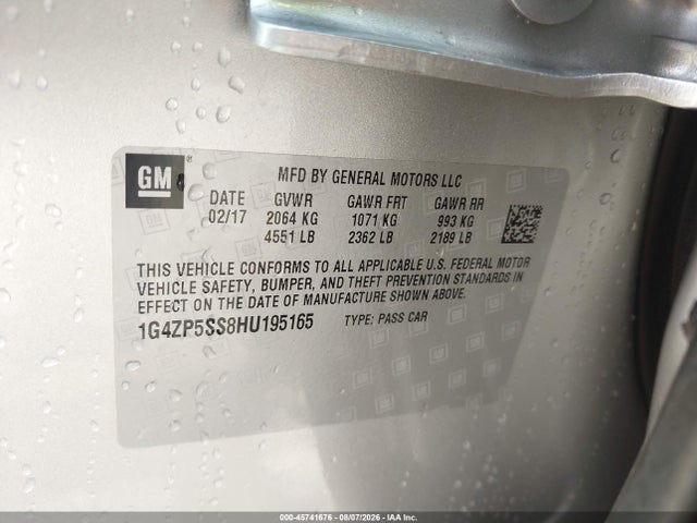 Aukcja sprzedaży 2017 Buick Lacrosse Essence, vin: 1G4ZP5SS8HU195165, numer aukcji: 45741676