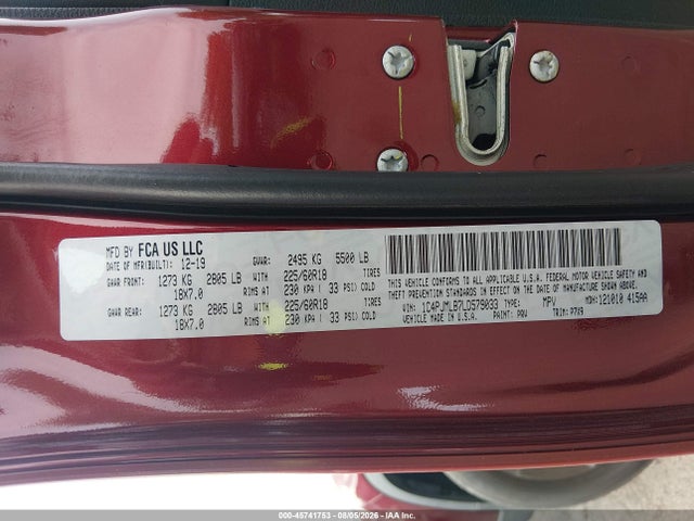 Продажа на аукционе авто 2020 Jeep Cherokee Altitude 4x4, vin: 1C4PJMLB7LD579033, номер лота: 45741753