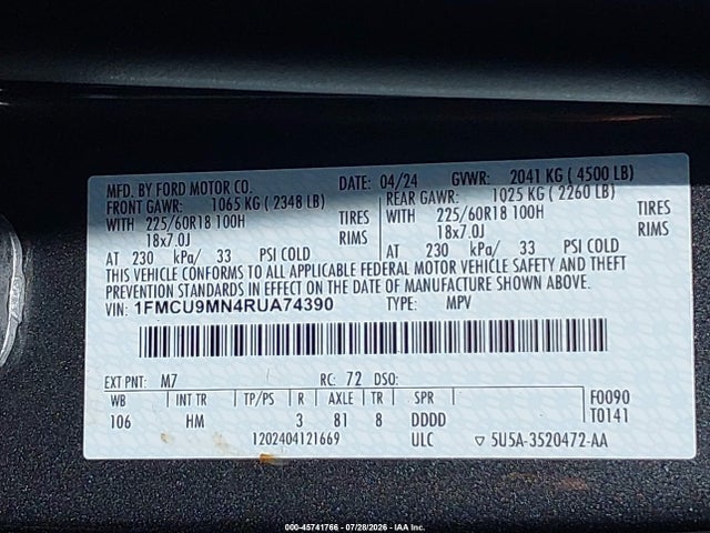 Ford Escape St-line 2024 1FMCU9MN4RUA74390 Image 9