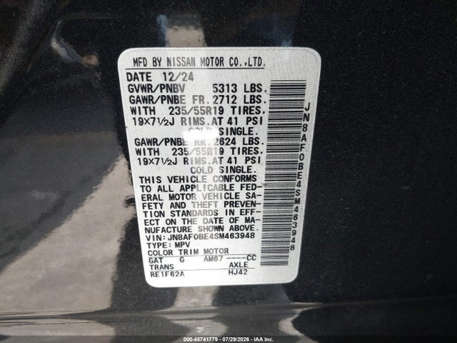 Nissan Ariya Engage 2025 JN8AF0BE4SM463948 Image 23