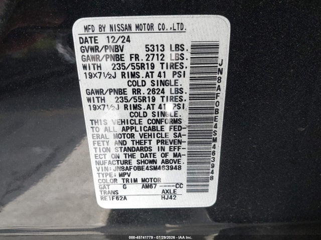 Nissan Ariya Engage 2025 JN8AF0BE4SM463948 Image 9