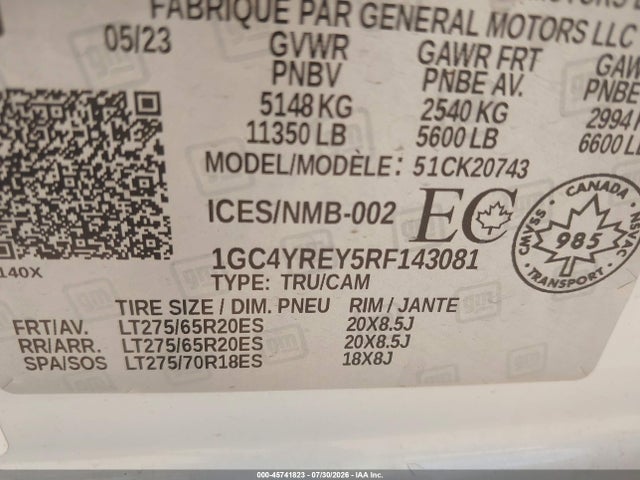 1GC4YREY5RF143081 Chevrolet Silverado 2500hd High Country