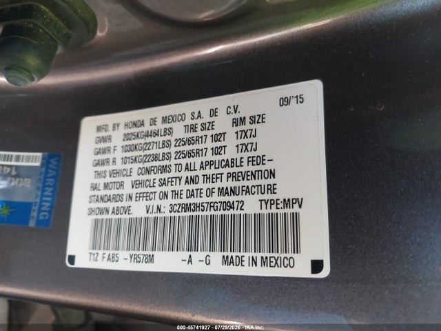 3CZRM3H57FG709472 Honda CR-V EX