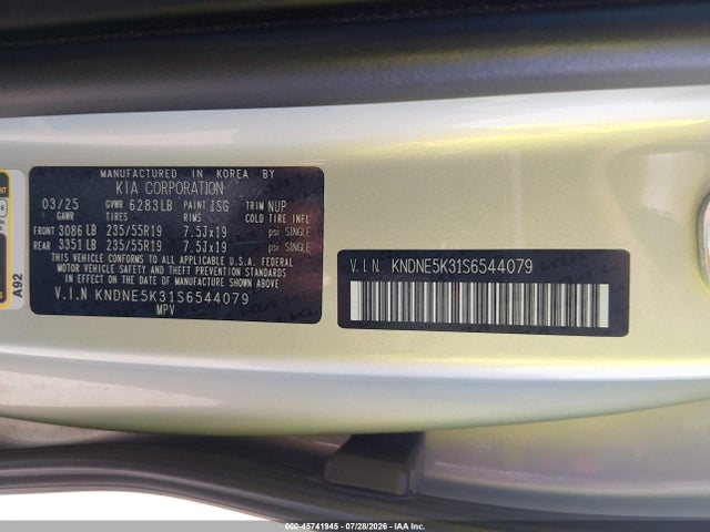 KIA Carnival Mpv Sx 2025 KNDNE5K31S6544079 Image 9