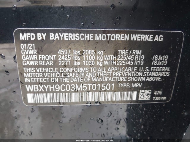 Продаж на аукціоні авто 2021 Bmw X2 Sdrive28i, vin: WBXYH9C03M5T01501, номер лоту: 45741961