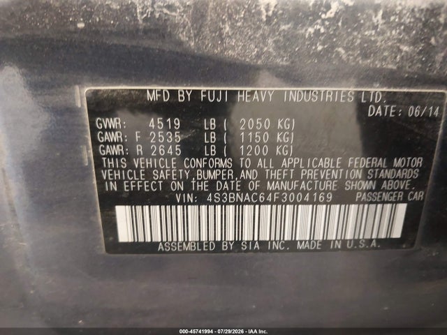 Subaru Legacy 2.5i Premium 2015 4S3BNAC64F3004169 Image 9