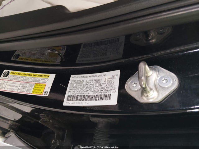 Продаж на аукціоні авто 2018 Honda Accord Ex-l 2.0t, vin: 1HGCV2F56JA010591, номер лоту: 45742075