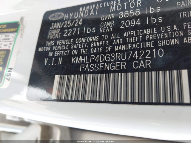Продажа на аукционе авто 2024 Hyundai Elantra Limited, vin: KMHLP4DG3RU742210, номер лота: 45742204
