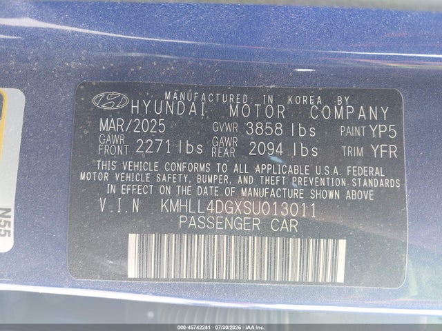 Продаж на аукціоні авто 2025 Hyundai Elantra Se, vin: KMHLL4DGXSU013011, номер лоту: 45742241
