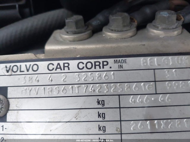 Продаж на аукціоні авто 2004 Volvo S60 2.4, vin: YV1RS61T742325861, номер лоту: 45742298