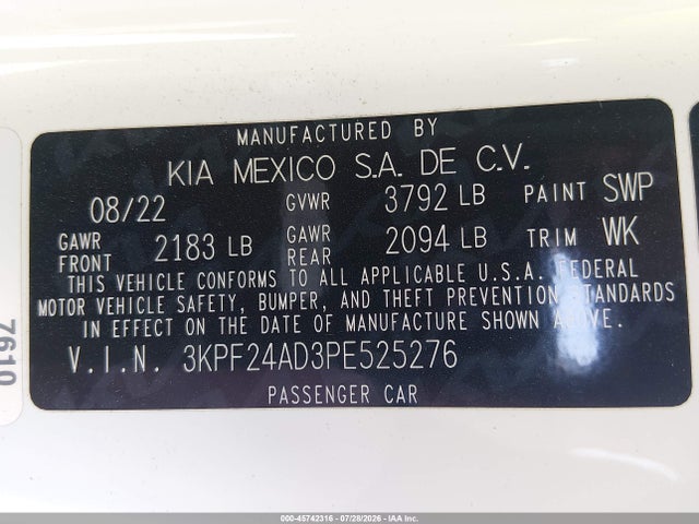 KIA Forte Lxs 2023 3KPF24AD3PE525276 Image 9