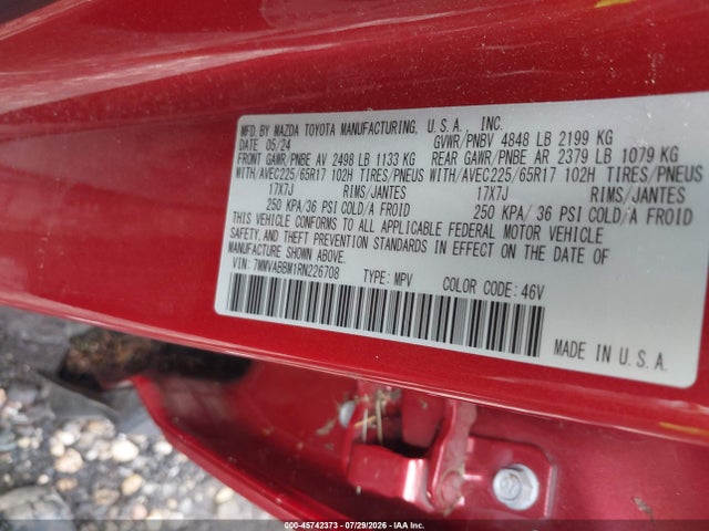 Aukcja sprzedaży 2024 Mazda Cx-50 2.5 S Preferred, vin: 7MMVABBM1RN226708, numer aukcji: 45742373