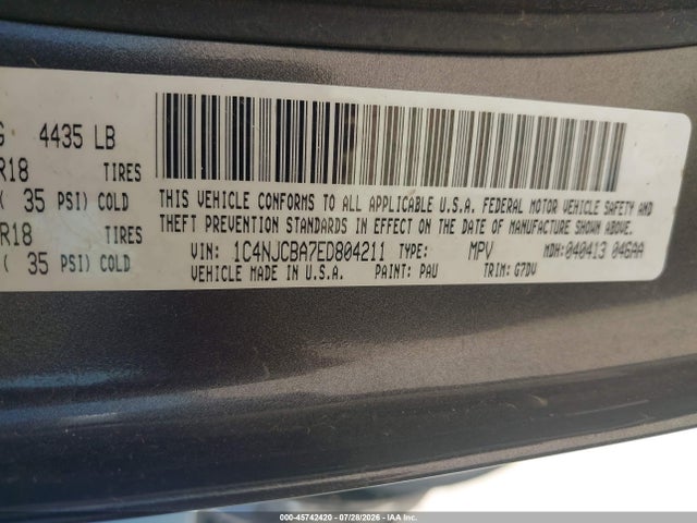 Jeep Compass Altitude 2014 1C4NJCBA7ED804211 Image 9