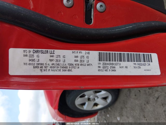 45742424 :رقم المزاد ، 2B3KA43RX8H163710 vin ، 2008 Dodge Charger مزاد بيع
