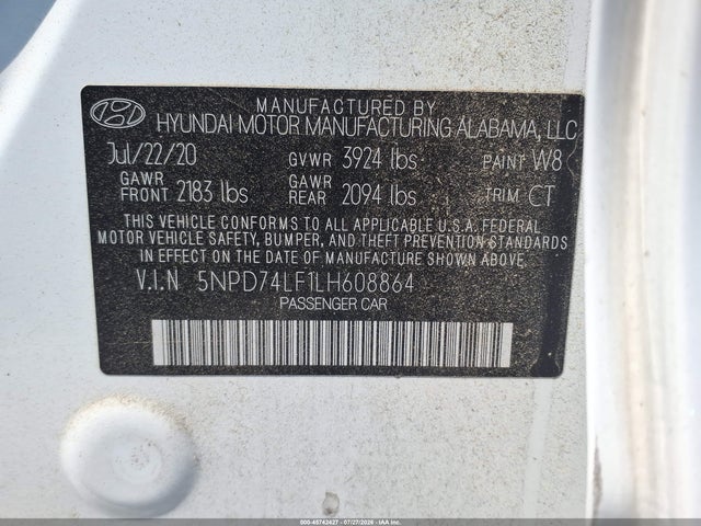 Hyundai ELANTRA SE 2020 5NPD74LF1LH608864 Image 9