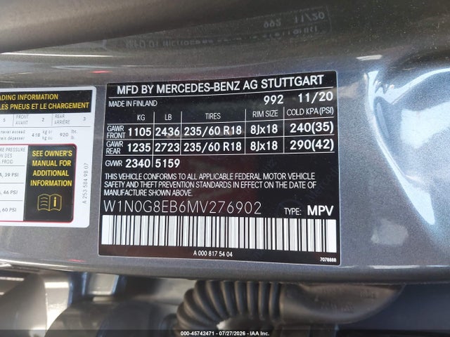 W1N0G8EB6MV276902 Mercedes-Benz Glc 300 4matic Suv