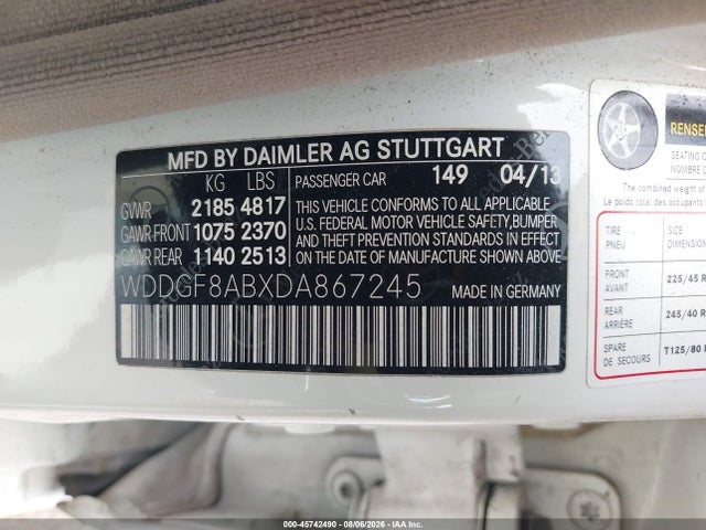 Продажа на аукционе авто 2013 Mercedes-benz C 300 Sport 4matic, vin: WDDGF8ABXDA867245, номер лота: 45742490