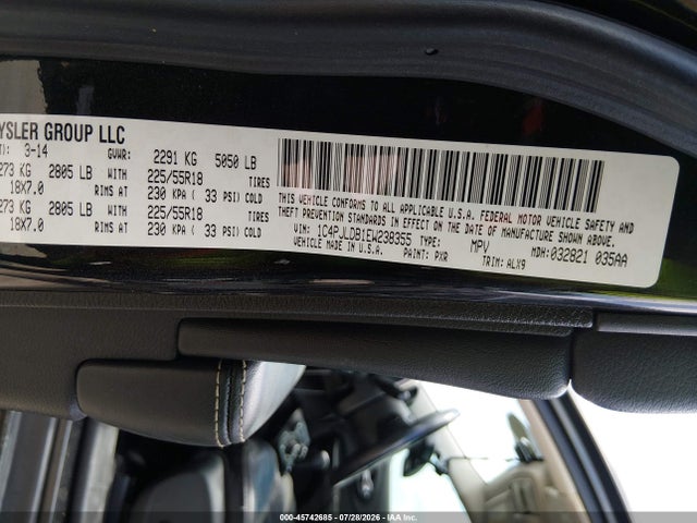 Продажа на аукционе авто 2014 Jeep Cherokee Limited, vin: 1C4PJLDB1EW238355, номер лота: 45742685