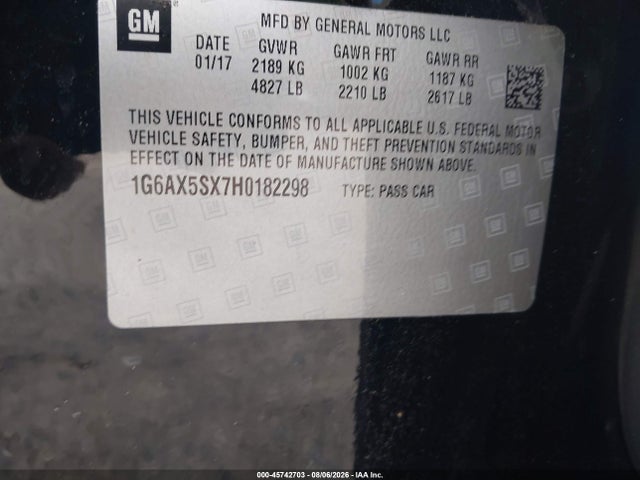 Cadillac CTS LUXURY 2017 1G6AX5SX7H0182298 Image 9