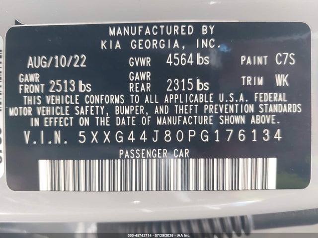 KIA K5 Gt 2023 5XXG44J80PG176134 Image 9