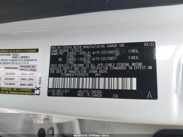 Продаж на аукціоні авто 2023 Lexus Rx 350h Premium Plus, vin: 2T2BBMCA7PC009076, номер лоту: 45742715
