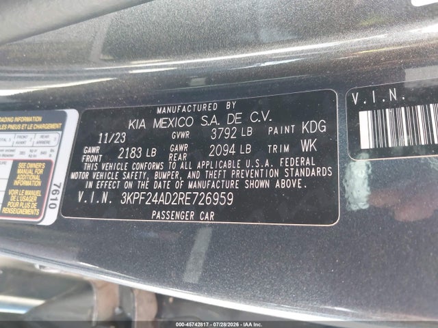 KIA Forte Lxs 2024 3KPF24AD2RE726959 Image 9