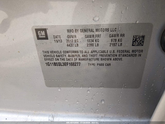 Chevrolet Malibu 1ls 2014 1G11B5SL3EF168277 Image 9