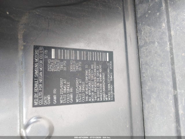2016 Nissan Rogue Sv მანქანა იყიდება აუქციონზე, vin: KNMAT2MV8GP638821, აუქციონის ნომერი: 45742894