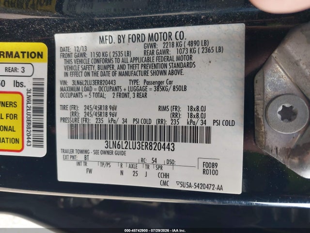 Lincoln MKZ HYBRID 2014 3LN6L2LU3ER820443 Image 9