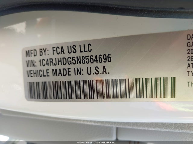 Продажа на аукционе авто 2022 Jeep Grand Cherokee Overland 4x4, vin: 1C4RJHDG5N8564696, номер лота: 45743022