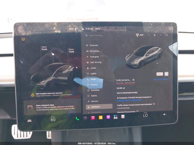 Tesla Model 3 Performance Dual Motor All-wheel Drive 2022 5YJ3E1EC2NF104182 Image 7